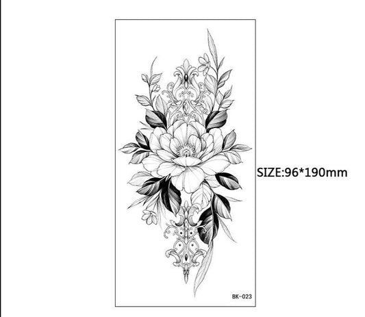 Peony Crystal Temporary Tattoo